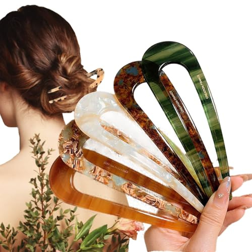 U-förmige Haarnadeln, Gabel für Französische Gedrehte Frisuren, Vintage-Haarzinken für Damen, Frisuren-Zubehör, 5 Stück
