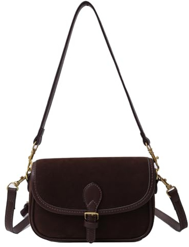 AZURAOKEY Kleine Umhängetasche für Damen, Wildledertasche, Leder, Wildleder, Handtasche, Umhängetasche, Geldbörse für Arbeit, Reisen