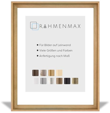RahmenMax MDF-Leerrahmen ASTURIEN speziell für Leinwandbilder BZW. Keilrahmenbilder im Format 60 x 85 cm. Schattenfugenrahmen in der Farbe: Buche Dekor. 10 Farben zur Auswahl