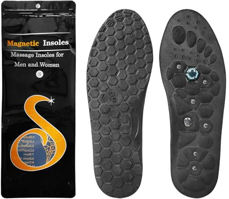 DAWRIS Magnetic Therapy Acupressure Foot Insoles, Comfort Orthopedic Insoles for Men and Women, Foot Aches Relief (M(39-42), Black)