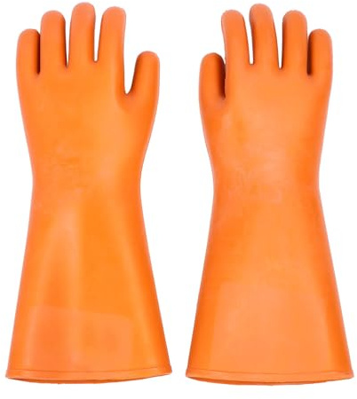 Asixxsix 25000V High Voltage Electrical Gloves, 1.8mm Thickness Rubber Insulated Electrician Gloves with 2 Regular Gloves, Safety Protective Electrical Work Gloves for Men Women