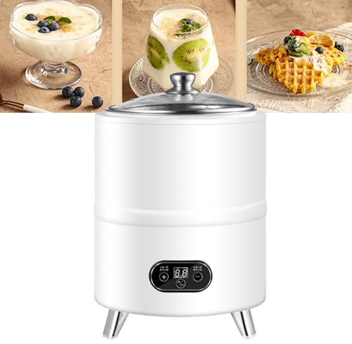 Máquina de Yogur Comercial, Máquina para Hacer Yogur Griego de Acero Inoxidable de 8 litros con Control de Tiempo y Temperatura Fermentación a Temperatura Constante de 360°, para Yogur Casero Natto