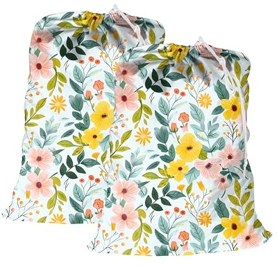 Maishijie Lot de 2 sacs cadeaux géants, pour cadeaux, anniversaire, mariage, Noël, rangement, linge (Spring-L)