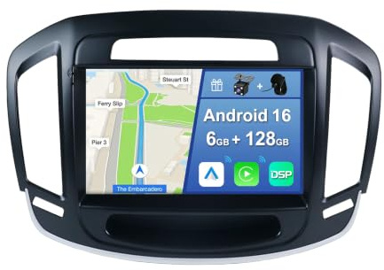 YUNTX [6GB+128GB] Android 16 2 DIN Autoradio para Opel Insignia 2013-2016-[Integrado CarPlay/Android Auto/DSP/GPS]-IPS 9 Pulgada Touch Screen-CAM+Mic-Dab/Bluetooth 5.0/AHD Cámara