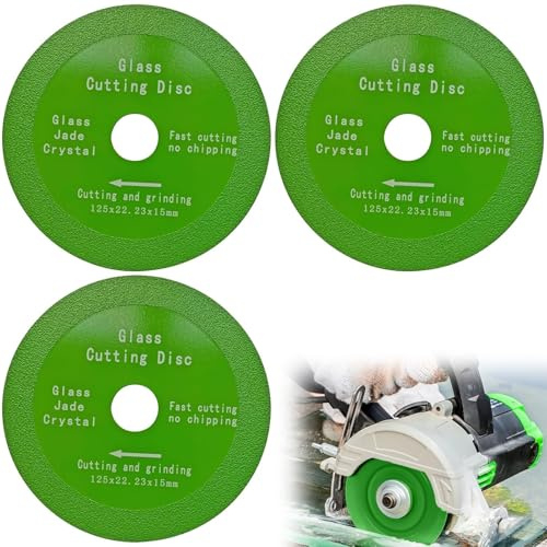 NIYATA 3 PCS 115mm Diamond Cutting Disc, Tile Cutting Disc for Angle Grinder, Diamond Blade for Disc Cutters, for Glass, Jade, Crystal, Wine Bottles, Ceramics, Tiles