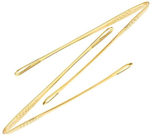 Stainless Steel Food Tongs 2 Pcs Golden Cooking Clip | 2 Piece Set, Buffet and Hotel Use, Picks up Food for Restaurant Service