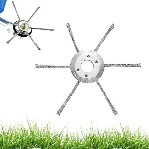 CUVZORA Alambre de acero para desbrozadora, cepillo de malezas de 230 mm para corte de bordillos, accesorios para desbrozadoras, mantenimiento del jardín, césped deshierbe (6 cabezas)