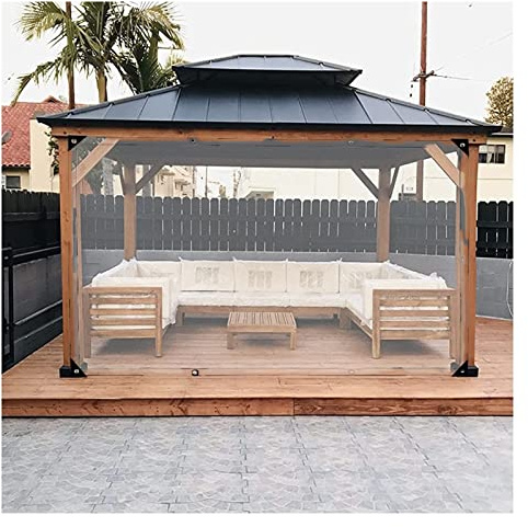 Trasparente con occhielli per uso esterno, resistente alle intemperie, per pergola, gazebo, telone frangivento durevole (6 x 2,5 m)