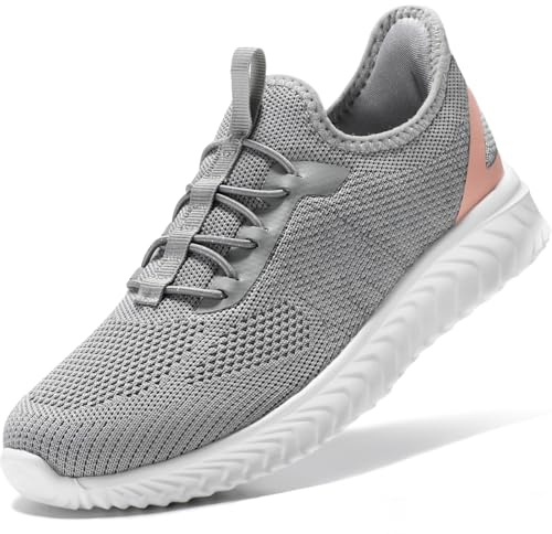 STQ Zapatos Mujer Casual Slip-on Non Slip Sin Cordones Ligero Soporte para el Arco Slip on Zapatos Ligeros Modas Rosa 38 EU