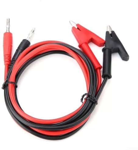 Right Angle Banana Multimeter Test Leads, Alligators Clip 14 AWG Thickness 1m Silicone Wire For Power Supply Instruments(red and black)