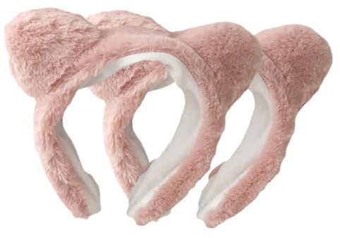 Healvian Bandeaux Peluche Doux et Absorbants Lot de 2 Oreilles de Chat Accessoires Confortables pour Soin du Visage et Maquillage pour Spa et Lavage de Visage