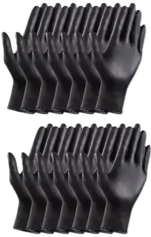 Générique Gants jetables en nitrile noir - Multiusages for la cuisine, le nettoyage, le tatouage et le lavage de véhicules(L-23x11cm,50PCS (25pairs)-opp)