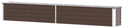 Trädgårdsbädd av galvaniserat stål 320 × 40 × 45 cm – hållbar och väderbeständig – perfekt för grönsaker, örter och blommor – praktisk höjd för ryggvänliga trädgårdsmästare