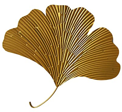 FytStycale Ginkgo Blätter Wandskulptur Aus Metall mit Schmiedeeiserner Ginkgo Blatt Wandornament Dekorativen Wandkunstobjekten Und Hängender Metallwanddekoration, KLEIN