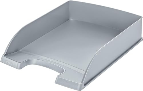 Leitz 52270085 Plus Briefkorb Standard für A4 in Premium-Qualität, Polystyrol (Grau, 5 Stück, Briefablage)