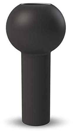 Cooee Design Vase Pillar aus Keramik in der Farbe Schwarz Handgefertigt, Durchmesser: 17cm, Höhe: 32cm, HI-028-21-BK