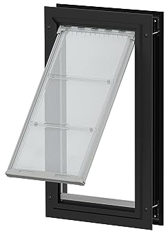 Endura Flap Single Flap Pet Door for Door Installations | Stylish for Interior & Exterior Doors | Durable Aluminum Frame & Weatherproof Dual-Layer Flap | Black, Medium, Single Flap