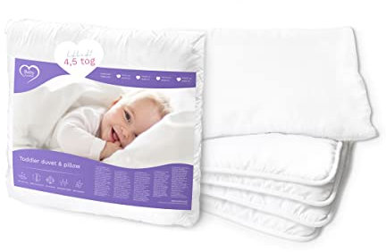 Baby Comfort Weiches Bettwäsche-Set 4,5 Tog Bettdecke Steppdecke 120x90 cm mit Kissen für Kinderzimmer Babybett
