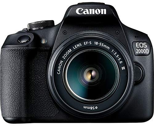 Canon EOS 2000D / Rebel T7 with EF-S 18-55mm III Lens Starter Bundle with 32GB SD, Memory Card Reader, Gadget Bag, Blower, Microfiber Cloth and Cleaning Kit [International Version]