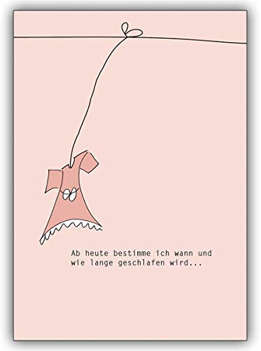 16er Set: Lustige Mädchen Geburts/Tauf Gratulationskarte mitKleidchen an der Leine • zauberhafte Willkommens Grusskarte, Geschenk-karte zur Geburt um zu gratulieren geschäftlich & privat