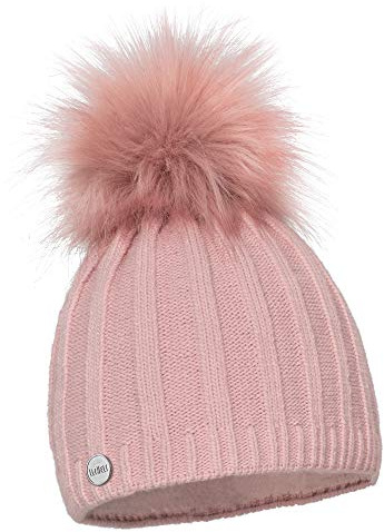 EliMeli® - Berretto invernale da donna in cashmere con pelliccia sintetica Colore: rosa. Taglia unica
