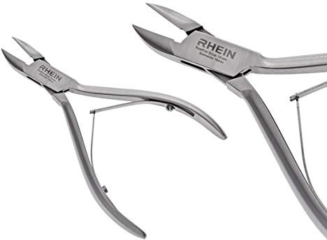 Nagelzange- Podologie Instrument- Fußnagelzange extra schmal-Eckenzange-Nagelzange für starke Fußnägel- Edelstahl- gewöllbte/gebogene Schneide-verschiedene Größen-schmales Modell (12,5 cm)