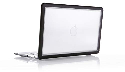 STM Bags Dux Case Schutzhülle für Apple MacBook Air 13,3 (2018-2020) - schwarz/transparent [Transparente Rückseite I Gummifüße I Präzise Aussparungen für die Anschlüsse], stm-122-293MW-01