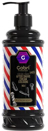 Gabri Professional No:1 Platinum Night After Shave Cream Cologne Balm 400 ml - Loción Para Hombres - Frescura Facial Hidratante y Refrescante