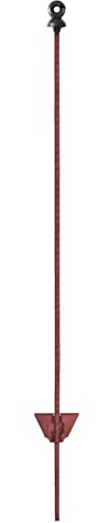 Eider Federstahlpfähle/Metallpfähle, Ausführung wählbar - hochwertige Pfähle für den Weidezaun/Elektrozaun - Made in Germany (105 cm | Rot | Schwarzer Ringisolator)
