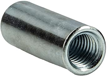 tecuro Gewindemuffe reduziert M12 auf M8, runde Bauform, verzinkt - GMRM12M8