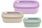 Pedrini Set 3 contenitori Ermetici con Coperchio per frigo microonde Freezer Lunchbox, rettangolari