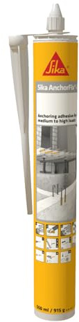 SIKA - Adhesivo de anclaje - Sika AnchorFix 2+ - Gris claro - 550ml | Anclaje químico - Para cargas medias y altas - Acero, hormigón y pernos - Fraguado rápido