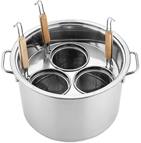 Edelstahl-Nudelkocher-Einsatz-Set, 3 Löcher, Nudeltopf mit Sieb-Einsatzkorb, Suppentopf, Multipots, Kochwerkzeug für Zuhause, Küche, Restaurant, Silber