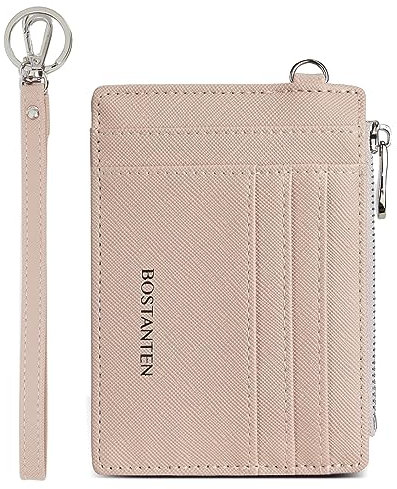 BOSTANTEN Geldbörse Damen Klein, PU Leder Kreditkartenetui RFID Schutz Geldbeutel Damen Kartenetui mit Münzfach, Mini Frauen Portemonnaie Kartenhalter Slim Wallet(Rosa)