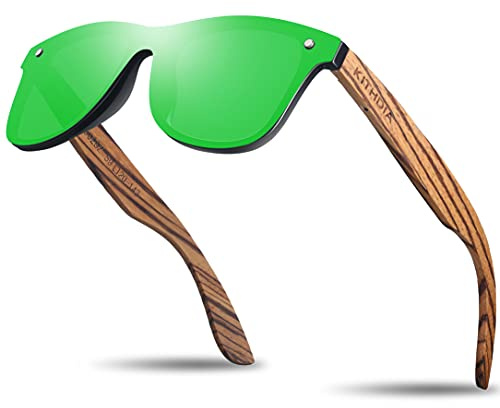 KITHDIA Holz Sonnenbrillen Herren und Damen Polarisierte Sonnenbrille mit Holzbügeln/UV400-Schutz C5029