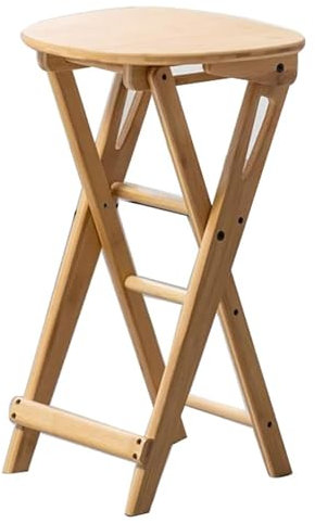 Sedia da bar pieghevole ad altezza bancone, sgabello da bar pieghevole, seggiolone for adulti in bambù con poggiapiedi, sgabello da giardino pieghevole portatile senza schienale, altezza seduta 24 pol