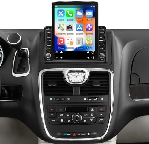 9.7 2+32G Car Stereo for Chrysler Town and Country 2011-2016,for Dodge Grand Caravan 2011-2020 w/GPS Bluetooth w/Carplay Android Auto 2 Din Car Radio Receiver Camera