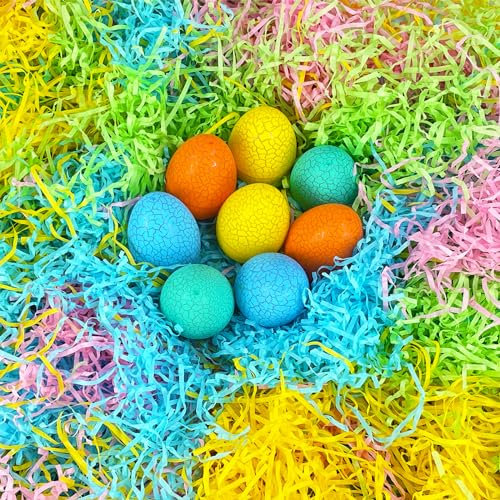 QLINLEAF Erba di rafia colorata pasquale da 0,5 kg, confezione grande, riciclabile, per cesti regalo di Pasqua, decorazione per feste di Pasqua, matrimoni, compleanni