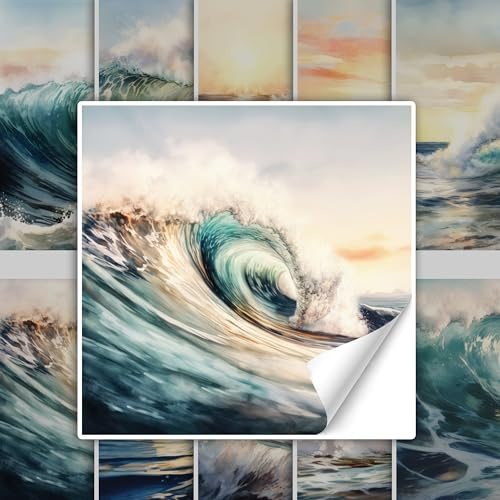 GRAZDesign Fliesenaufkleber Bad & Küche Maritim Wellen Meer Fliesenbilder Klebefliesen selbstklebend - 10x10cm / 10 Stück