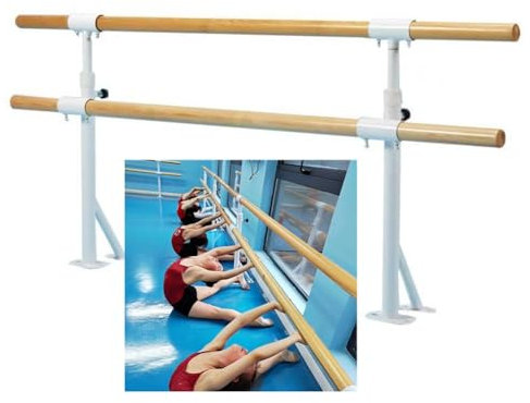 XAoSCd Treppenhandlauf, An Der Wand Montierte Ballettstange Für Tanztraining Zu Hause Oder Im Studio, Stretching, Verstellbare Stangenhöhe Für Kinder Und Erwachsene, Anfängerfreundlich (Beige 1,5 M)
