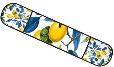 Double manique de cuisine - Motif feuilles de citron - Résistant à la chaleur - Pour la cuisine et la pâtisserie