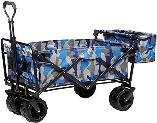 ABBNIA Klappbarer Outdoor-Allzweckwagen, Faltbarer Geländewagen, Transporter mit Aufbewahrungskorb, Strandwagen mit Rädern