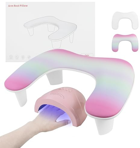Nagel Armauflage Leather Maniküre Handkissen, Handauflage Nagelstudio für Nageldesign Nagelpflege Geeignet für Salon und Zuhause, Mehr Weich und Bequem (Rosa)