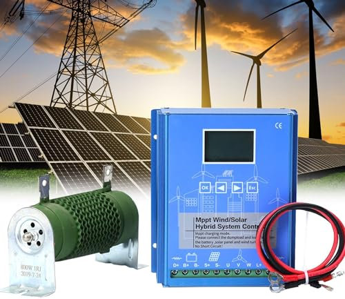 KYZTMHC 12V 24V 48V MPPT-Laderegler Wind-Solar-Hybrid-Laderegler Lithium Blei-Säure Automatische Parameteranpassung Für Solarpanel Und Solar-Batterie(24V,1000W)