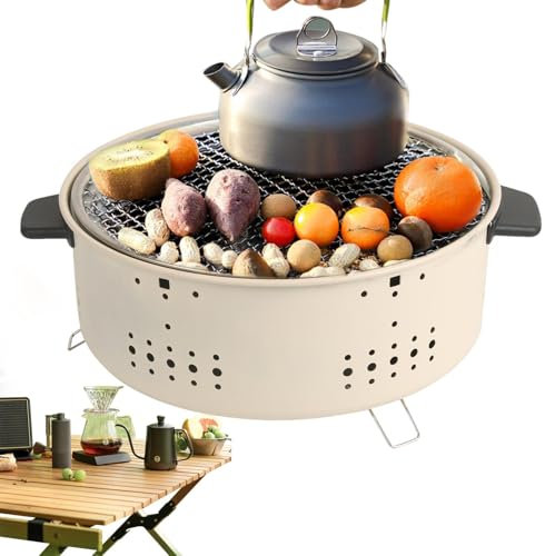 Barbecue au charbon de bois, gril au charbon de table - Barbecue Grill Bureau Table Grill Extérieur,Grill de cuisine en plein air, poêle de barbecue fendue, gril de table de bureau pour la cuisine en