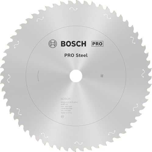 Bosch 1x PRO Steel Sägeblatt Circular Saw Blade, 305 x 2,2 x 25,4 mm, T60 | für Stahl, Ø 305 mm, Professional Zubehör kabelgebundene Metallkreissäge