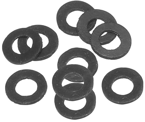 PATIKIL M5 Arandela Plana de Goma, 10Pcs Arandela Plana de Plástico Redondo Juntas Toricas Sellado Espaciador para Tubería Manguera Sujetador Perno, 12 x 5 x 2mm(ID*OD*Gorsor), Negro