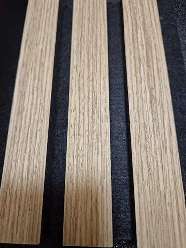 Acoustic wall panel, Real wood veneer fire retardent sound proofing panels 1200 x 600mm. Wall panelling for studio, creative workspace or content creation. Stunning strip wood panels (NATURAL OAK)