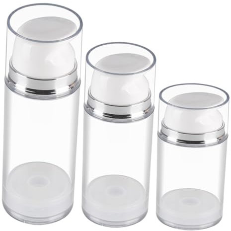 Didiseaon 3pcs Empty Lotion Bottle Airless Pump Bottle Abs Travel Lotion Dispenser Container