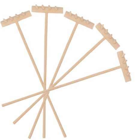 FELTECHELECTR 5pcs Mini Garden Rake Set for Desktop Zen Garden and Sand Tray Miniature Tabletop Rakes and Sand Table Decoration in Home or Office